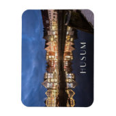 ドイツ、フセム、夜の内陸港 マグネット (縦)