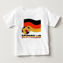 ドイツ フットボール グレー縁 フラッグ ベビーTシャツ