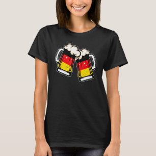 ドイツ フラッグ ビール マグカップ クールなドイツのビール Tシャツ