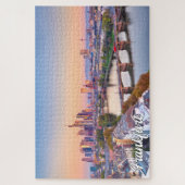 ドイツ，フランクフルトの夕日 ジグソーパズル (縦)