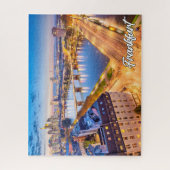 ドイツ,フランクフルトの夕日 ジグソーパズル (縦)