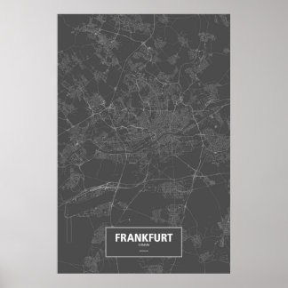 ドイツ，フランクフルト（黒い部分は白） ポスター