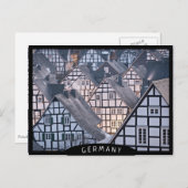 ドイツ、フリーデンバーグの半木造の家 ポストカード (正面/裏面)