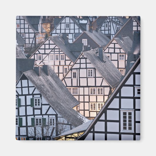 ドイツ、フリーデンバーグの半木造の家 マグネット (正面)