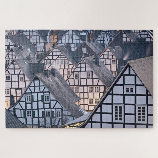 ドイツ，フリーデンベルグ半木造の家 ジグソーパズル (横)