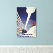 ドイツ – ブラックフォレストでスキー キャンバスプリント (インサイチュ (ウッドフロア))