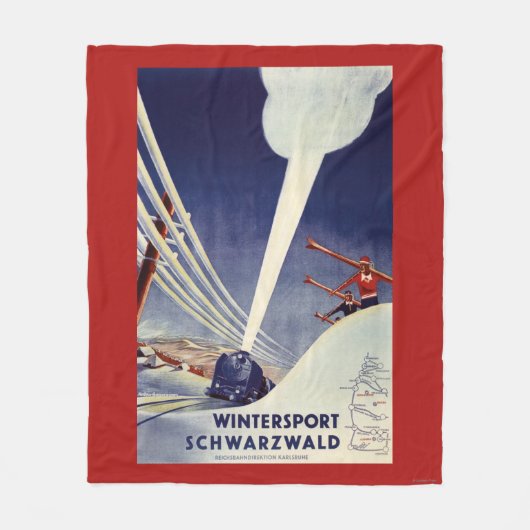 ドイツ-ブラックフォレストのスキー フリースブランケット (正面)