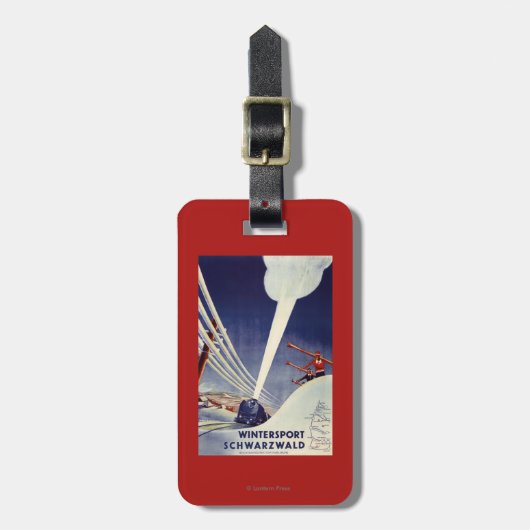 ドイツ-ブラックフォレストのスキー ラゲッジタグ (正面縦)