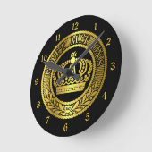 ドイツ/プロシア/神とus/Gott Mit Uns/金ゴールド ラウンド壁時計 (傾斜)