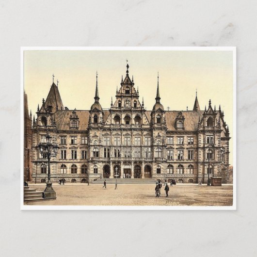 ドイツ、ヘッセナッソー、ウィースバーデン、コートハウス ポストカード (正面)