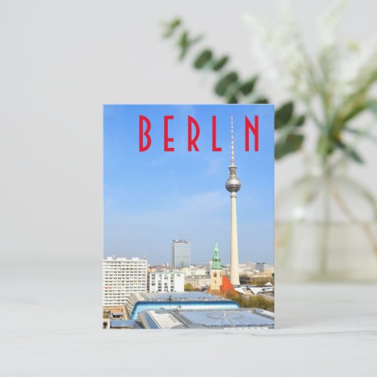 ドイツ、ベルリンのテレビタワーの表示 ポストカード (スタンド正面)