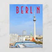ドイツ、ベルリンのテレビタワーの表示 ポストカード (正面)