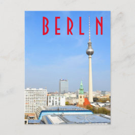 ドイツ、ベルリンのテレビタワーの表示 ポストカード