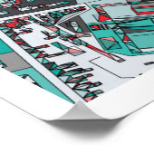 ドイツ，ベルリンの地図 ポスター (角)