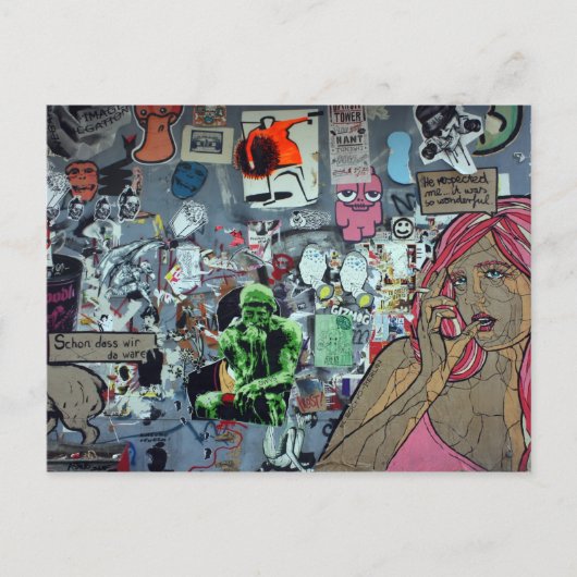 ドイツ，ベルリン，グラフィティ ポストカード (正面)