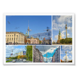 ドイツ，ベルリン，テレビタワー フォトプリント           