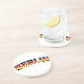 ドイツ，ベルリン，ドイツ文字とドイツ国旗の色 コースター (側面)