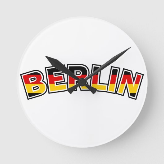 ドイツ,ベルリン,ドイツ文字とドイツ国旗の色 ラウンド壁時計 (正面)