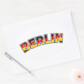 ドイツ,ベルリン,ドイツ文字とドイツ国旗の色 楕円形シール (封筒)