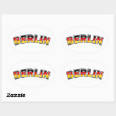 ドイツ,ベルリン,ドイツ文字とドイツ国旗の色 楕円形シール (シート)