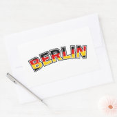 ドイツ，ベルリン，ドイツ文字とドイツ国旗の色 長方形シール (封筒)