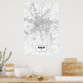 ドイツ、ベルリン（黒いオンホワイト） ポスター (キッチン)