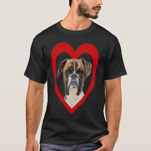 ドイツ・ボクサー・ドッグ・ハート・ボクサー Tシャツ (正面)