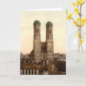 ドイツ、ミュンヘン、バイエルン、Frauenkirche カード (黄色い花)
