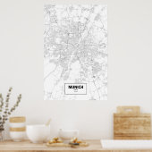 ドイツ、ミュンヘン（黒から白） ポスター (キッチン)