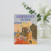 ドイツ、ライン、中世の要塞、ヴィンテージ ポストカード (スタンド正面)