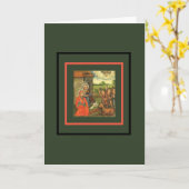 ドイツ・ルネサンスの折りたたみ式グリーティングカード 降臨祭 カード (黄色い花)