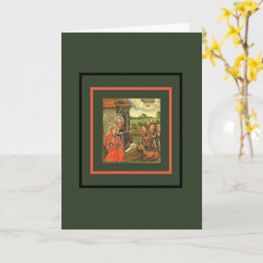 ドイツ・ルネサンスの折りたたみ式グリーティングカード 降臨祭 カード (黄色い花)