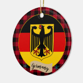 ドイツ、レッドバッファロー・プレイド&ドイツ国旗 セラミックオーナメント (左)