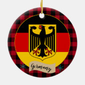ドイツ、レッドバッファロー・プレイド&ドイツ国旗 セラミックオーナメント (裏面)