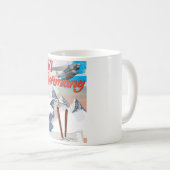 ドイツ レトロ スキー 旅行 ポスター コーヒーマグカップ (正面右)