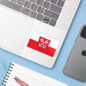 ドイツ,レーゲンスバーグ国旗 シール (ノートパソコンとiPhone)