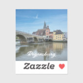 ドイツ、レーゲンスブルクの石橋 シール (シート)