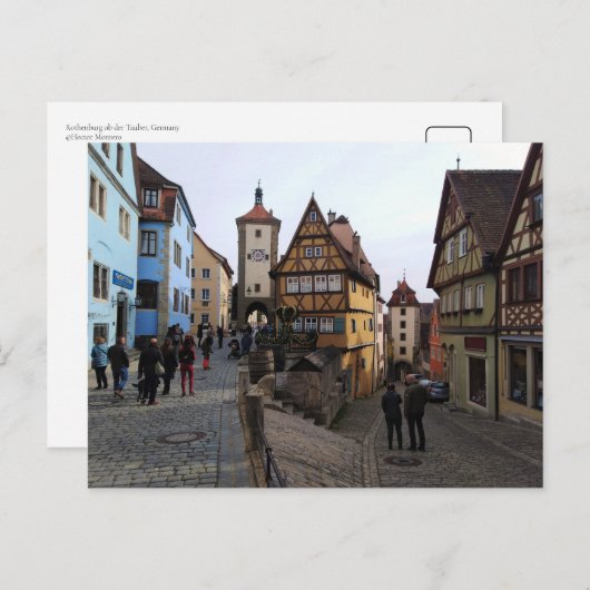 ドイツ，ローテンブルクのオブデエ・タウバー ポストカード (正面/裏面)
