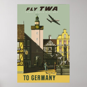 ドイツ・ヴィンテージ旅行ポスター ポスター
