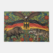ドイツ、国旗、イーグル、イノシシ、ウルフアート ドアマット (正面)