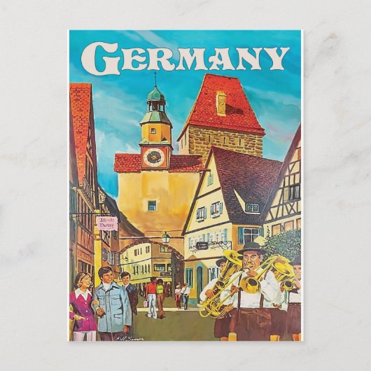ドイツ、市内中心部のトランペット。 ポストカード (正面)