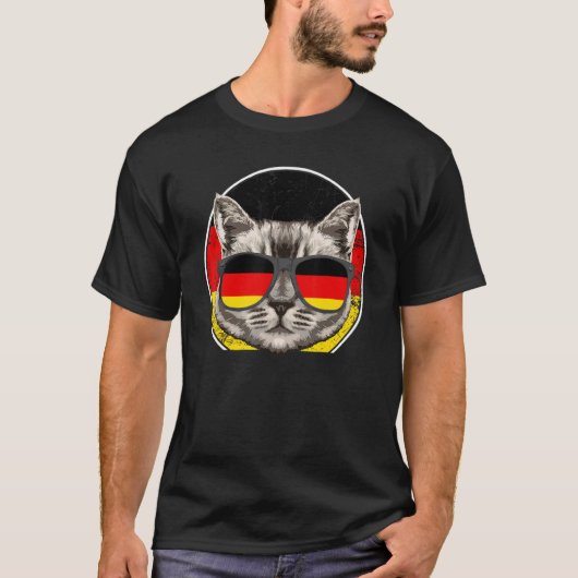 ドイツ 猫 ドイツ ドイツ語 Tシャツ (正面)