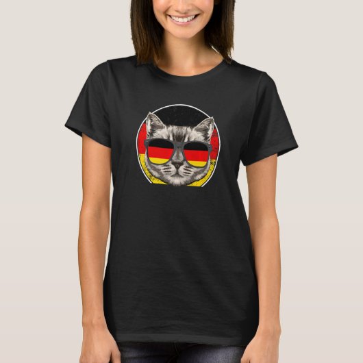ドイツ 猫 ドイツ ドイツ語 Tシャツ (正面)