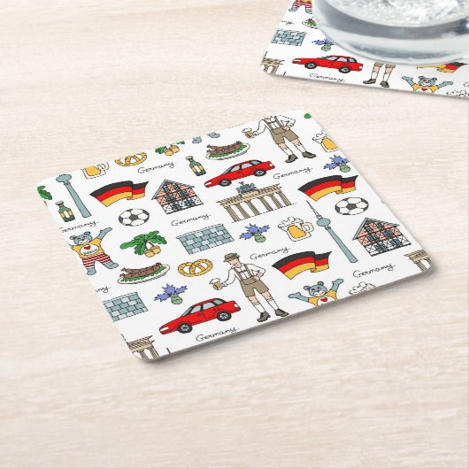ドイツ|記号パターン スクエアペーパーコースター (アングル)