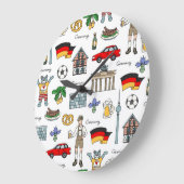 ドイツ|記号パターン ラージ壁時計 (傾斜)