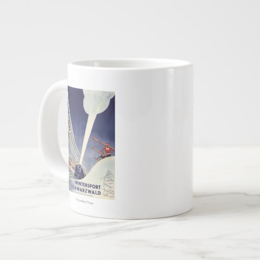 ドイツ-黒い森でスキー ジャンボコーヒーマグカップ (正面左)