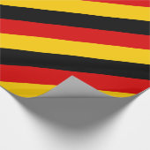 ドイツ：黒い赤い黄色の金ゴールドストライプ ラッピングペーパー (角)