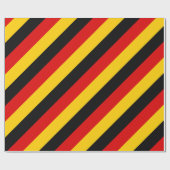 ドイツ：黒い赤い黄色の金ゴールドストライプ ラッピングペーパー (フラット)
