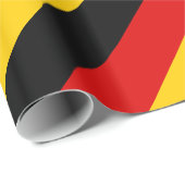 ドイツ：黒い赤い黄色の金ゴールドストライプ ラッピングペーパー (ロールコーナー)