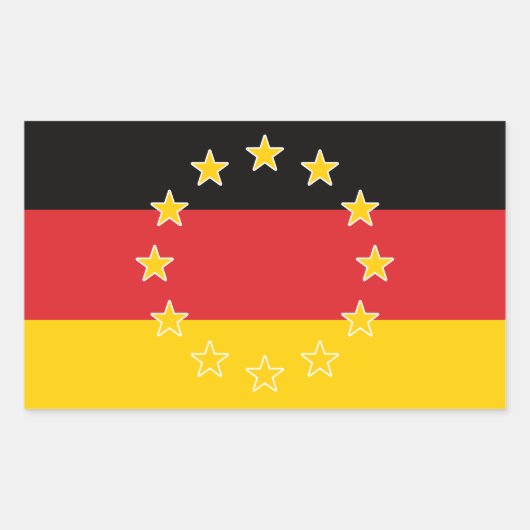 ドイツEUヨーロッパ国旗 長方形シール (正面)